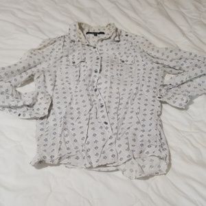 Mens Button Up Long Sleeve Floral Print